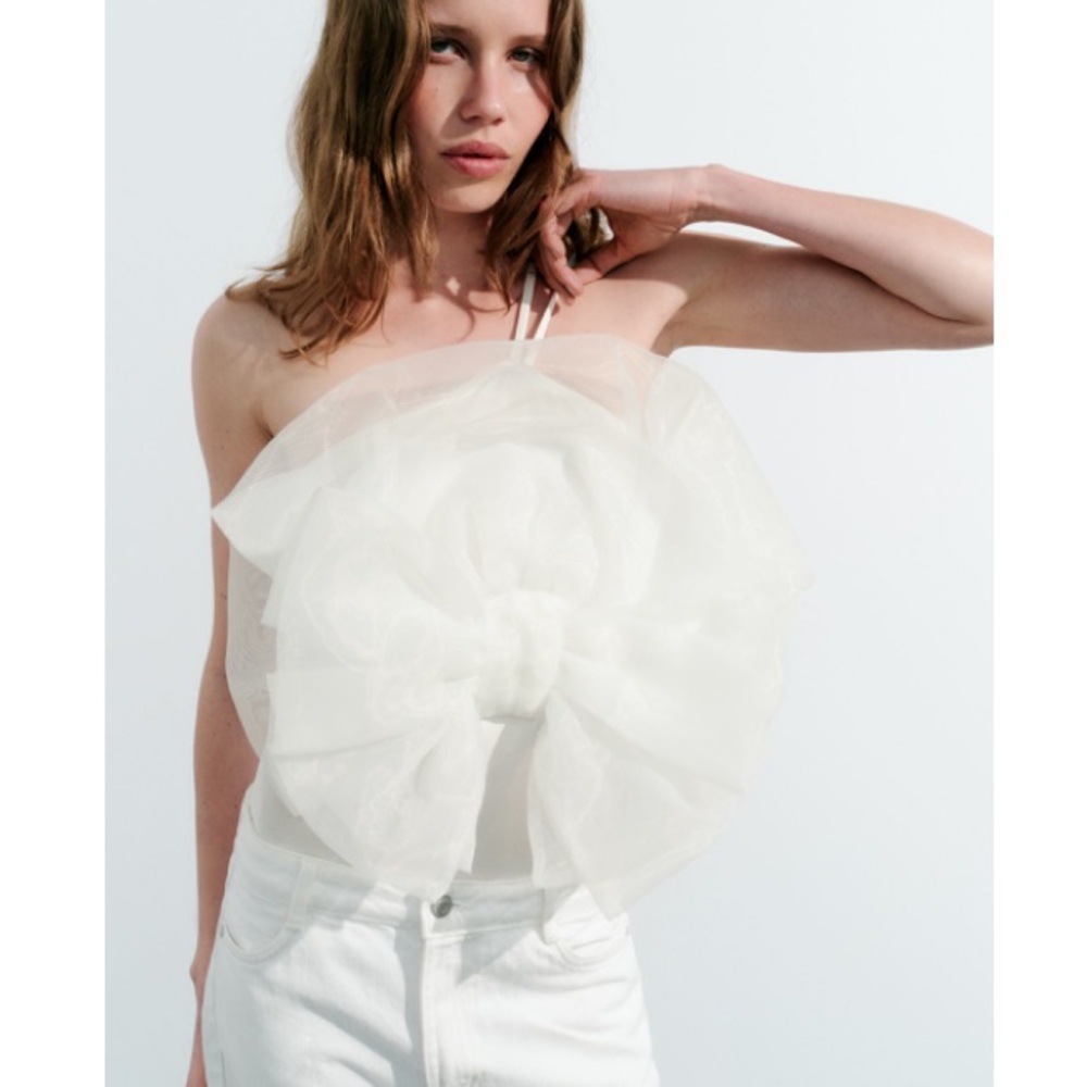 Zara organza fan bodysuit
